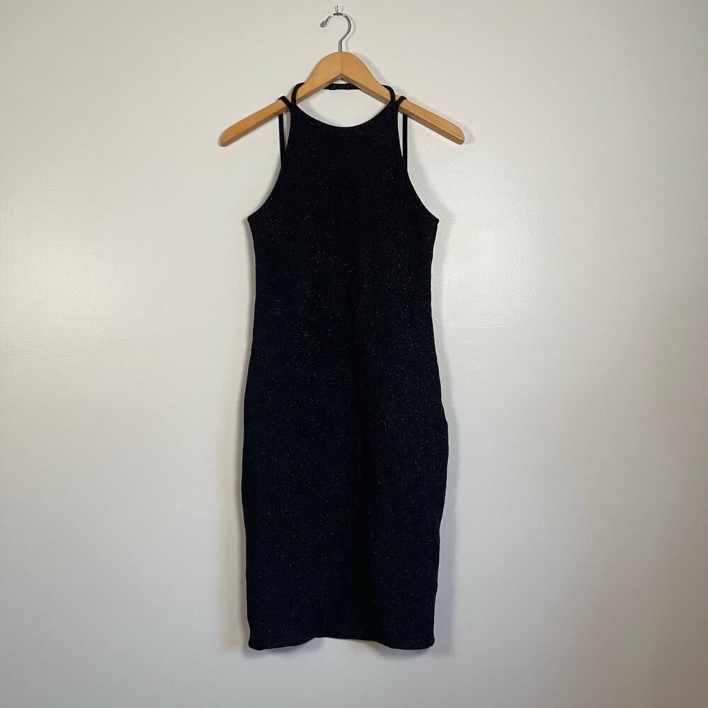 Zara • Glitter Midi Open Back Dress